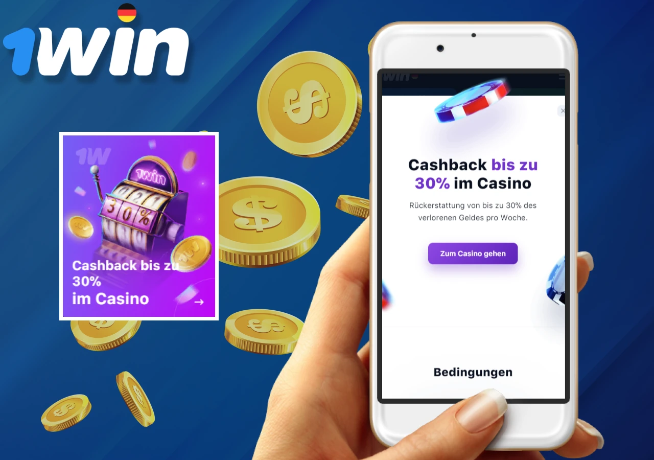 1Win Casino bietet seinen Kunden einen wöchentlichen Cashback von bis zu 30%