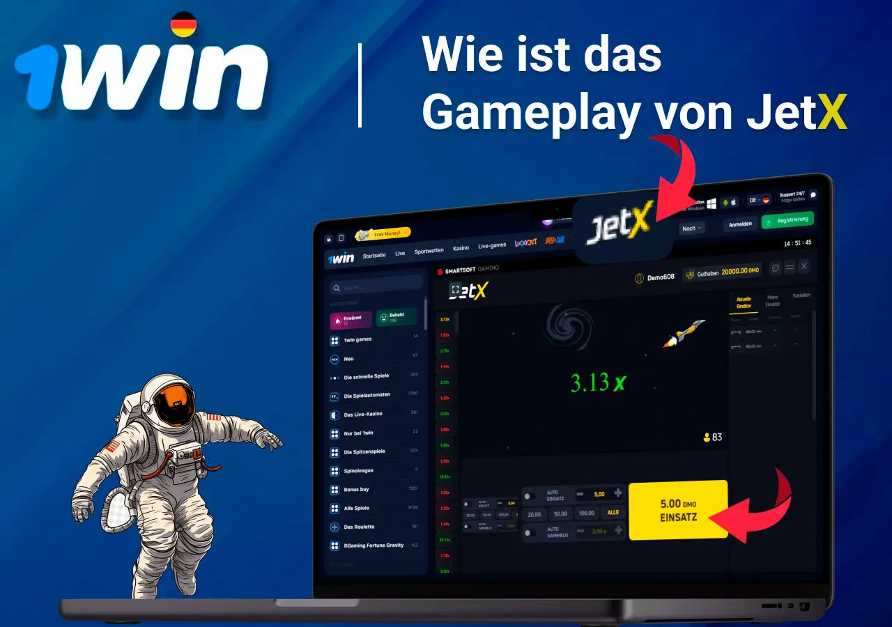 Überblick über das Gameplay und die Mechanik des JetX-Spiels auf der 1Win-Plattform