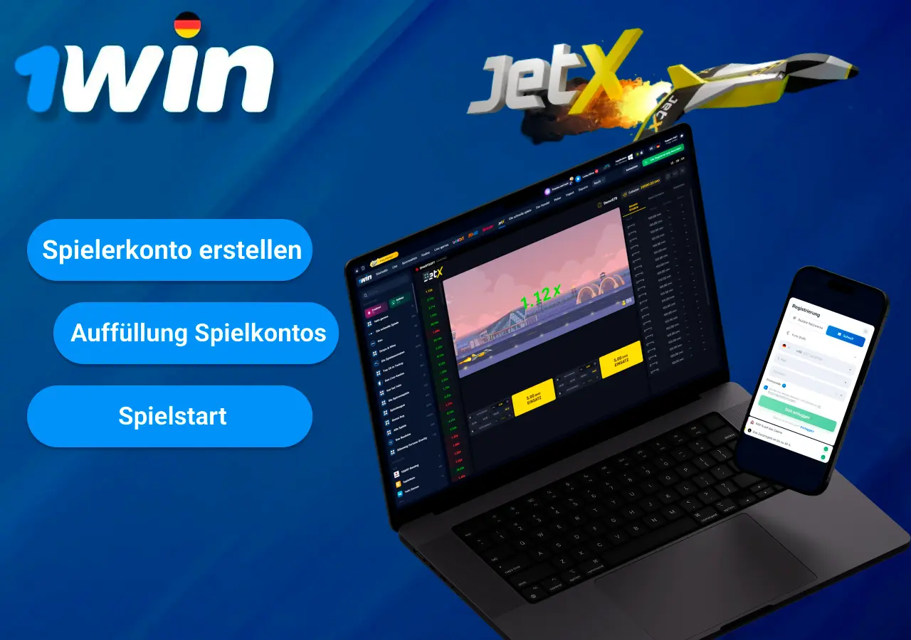 Registrierung und Spielstart von JetX auf der Plattform