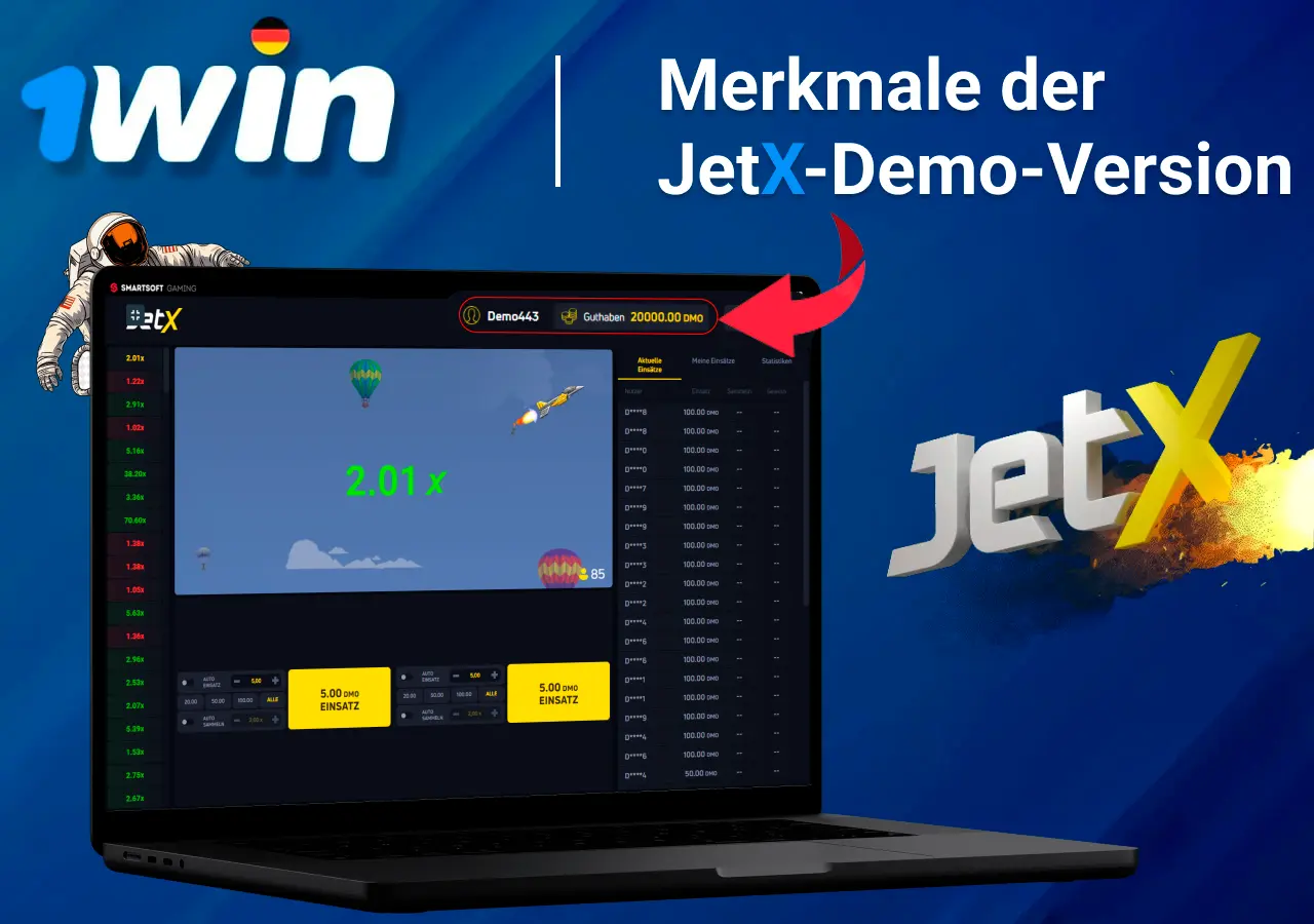 JetX Demo-Version: Spieleigenschaften ohne Risiko